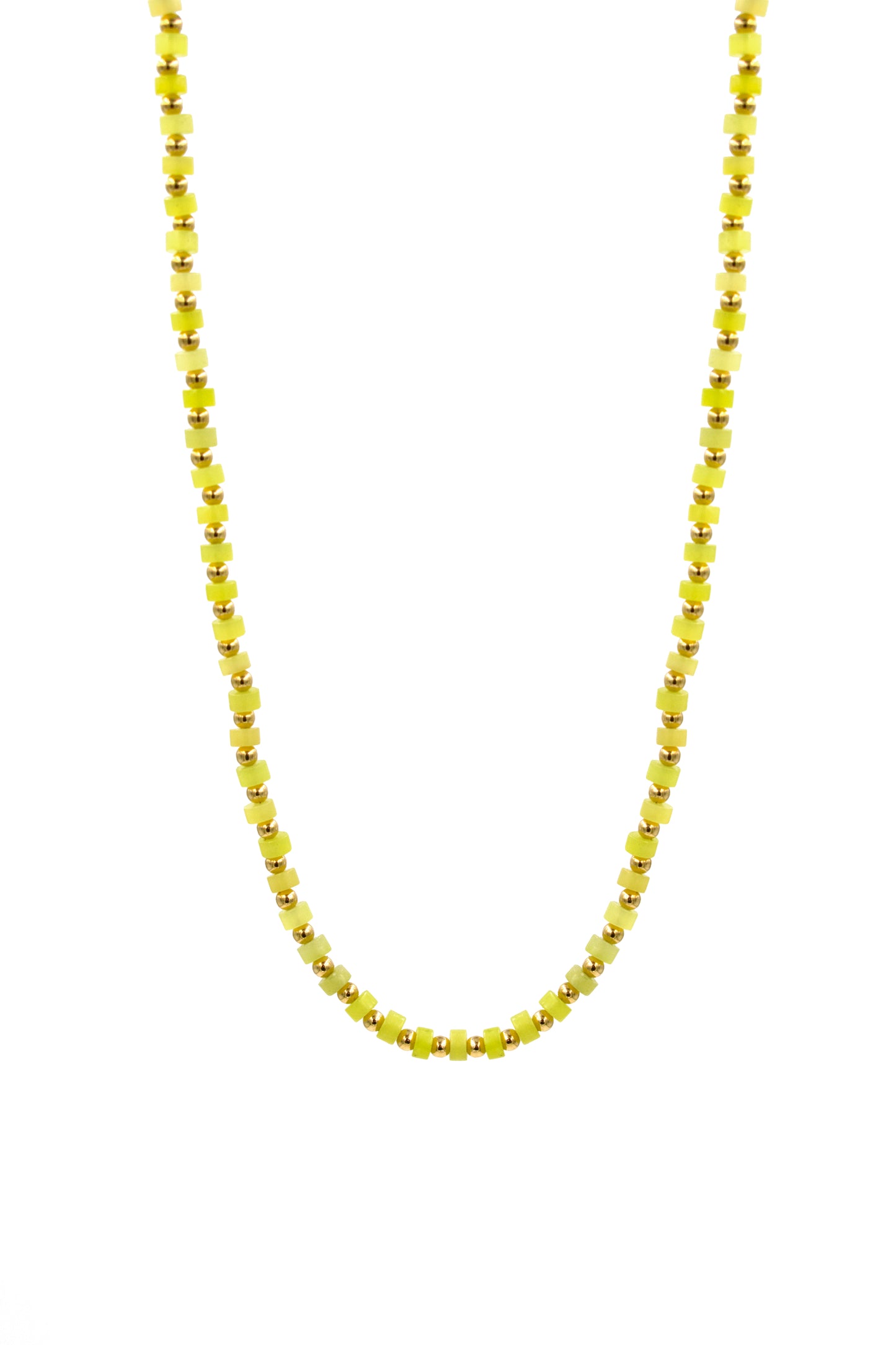 Lemon Lime Heshi Bead Necklace