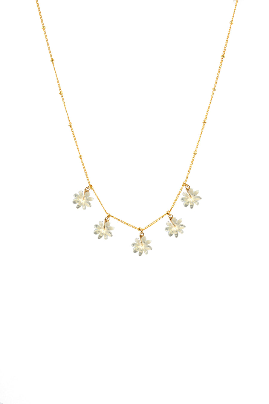 Mother of Pearl Flower Shaker Necklace