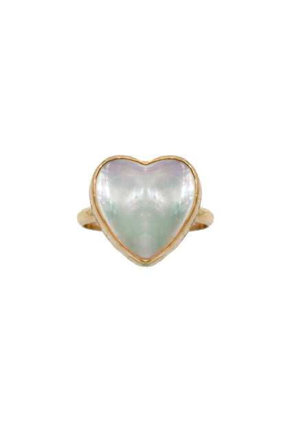 Gold Filled Mother of Pearl Heart Ring