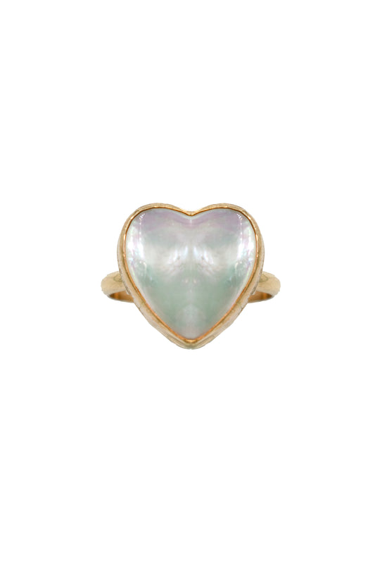 Gold Filled Mother of Pearl Heart Ring