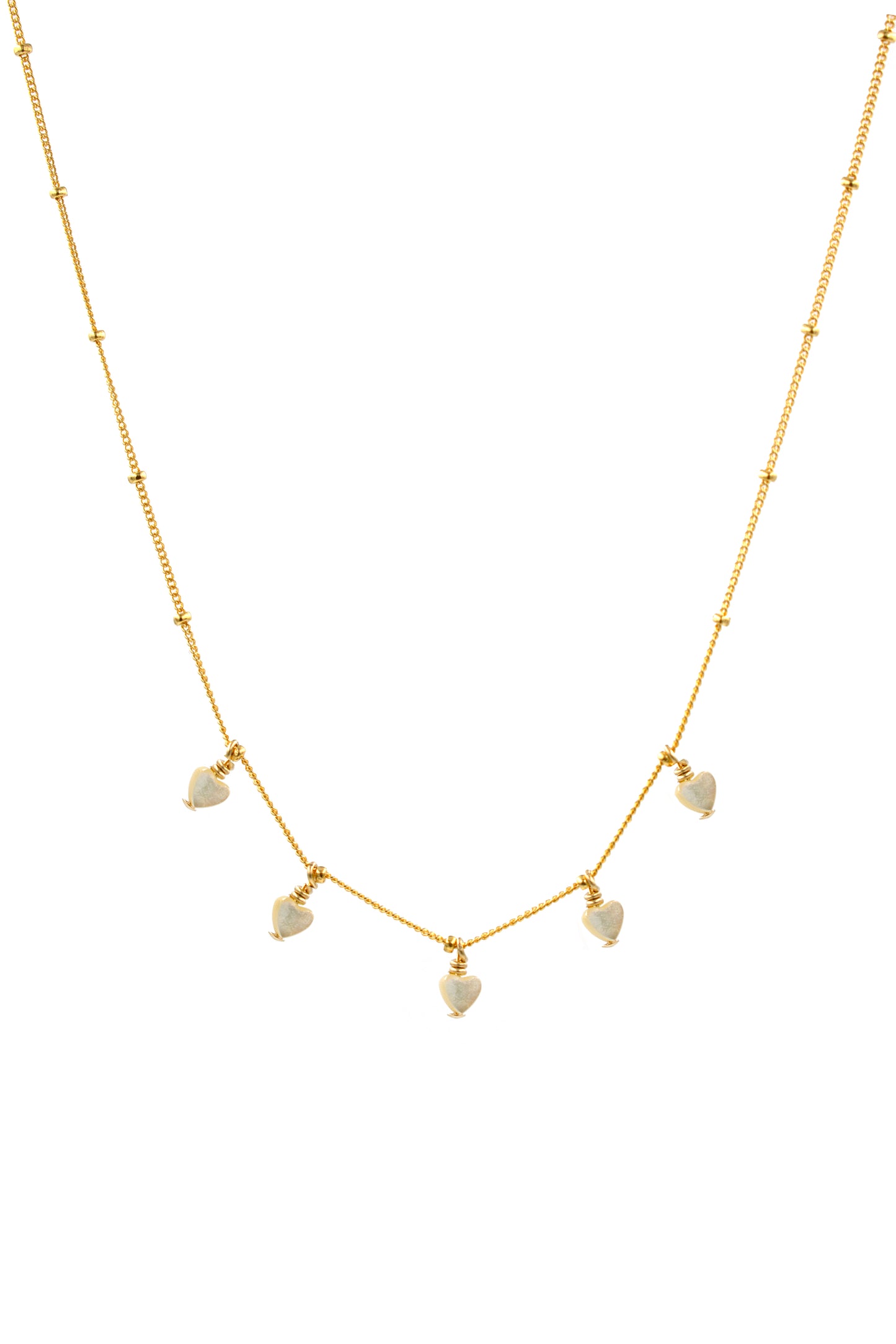 Mother of Pearl Heart Shaker Necklace