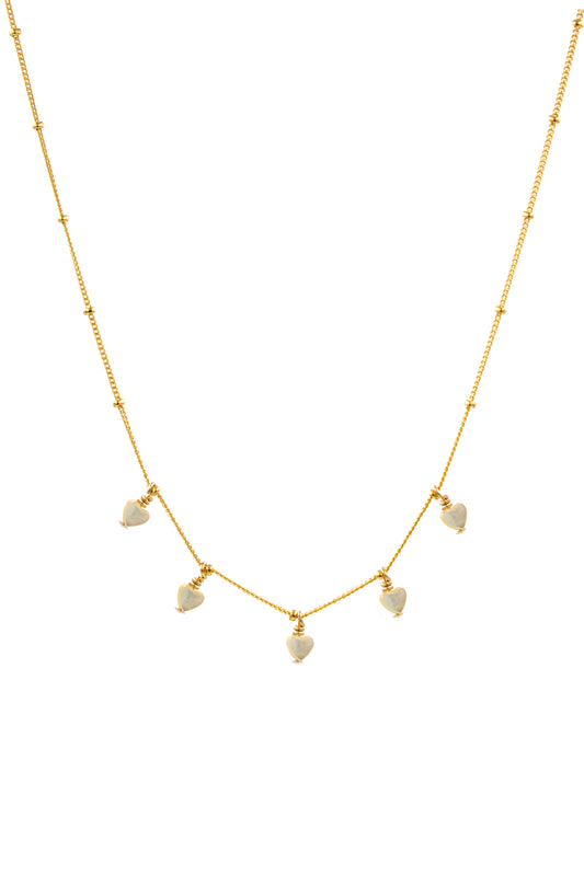 Mother of Pearl Heart Shaker Necklace