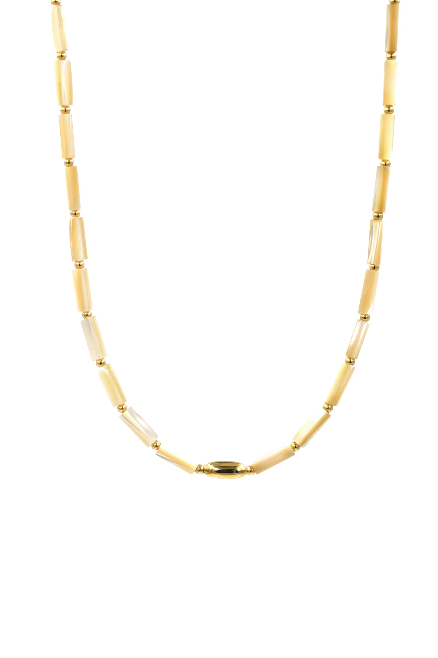 Mother of Pearl Tube Bead Necklace
