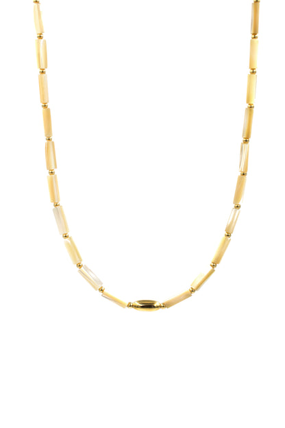 Mother of Pearl Tube Bead Necklace