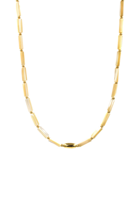 Mother of Pearl Tube Bead Necklace