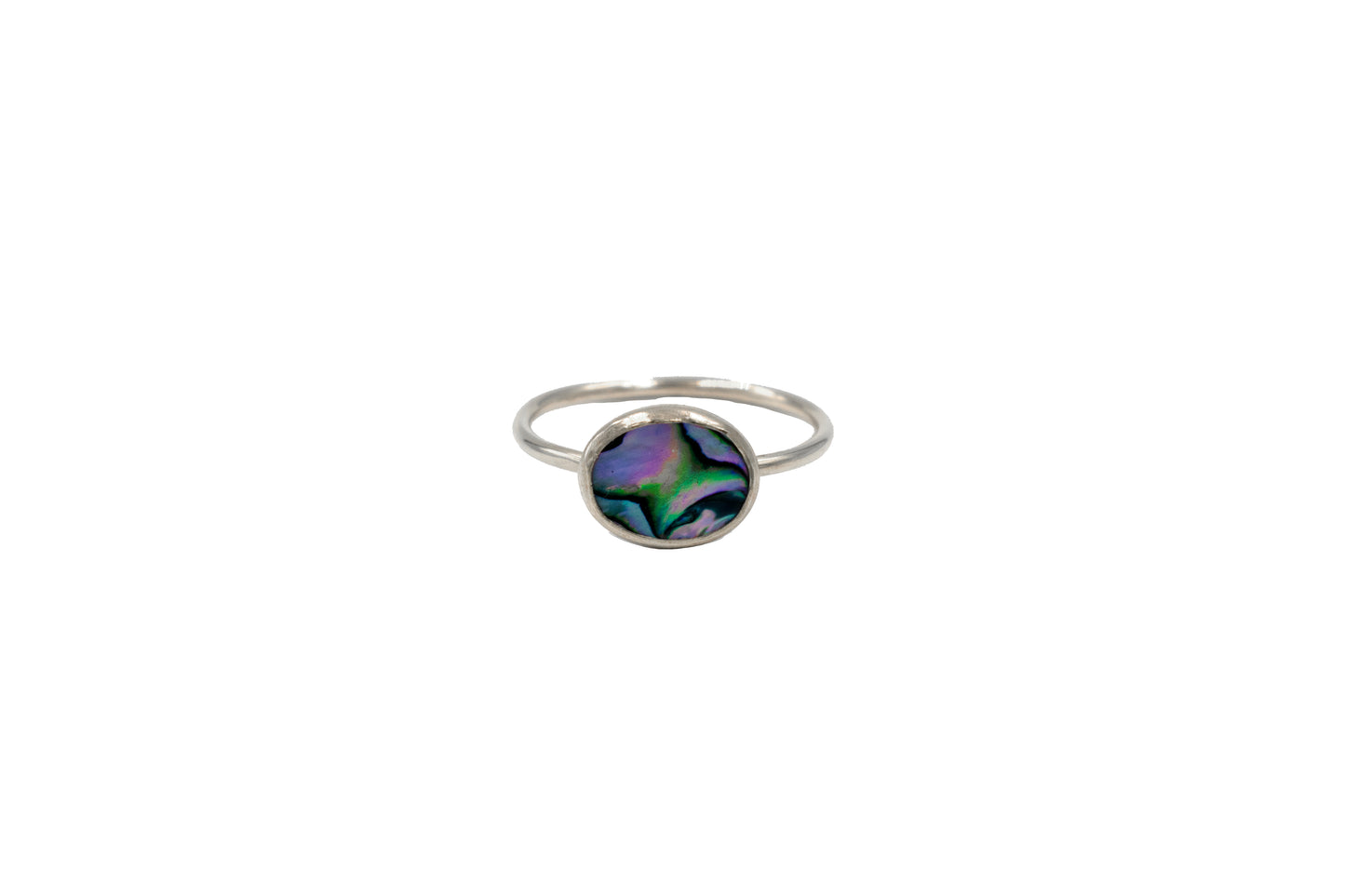 Sideways Abalone Oval Ring