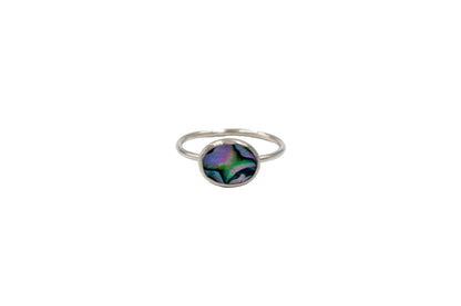 Sideways Abalone Oval Ring