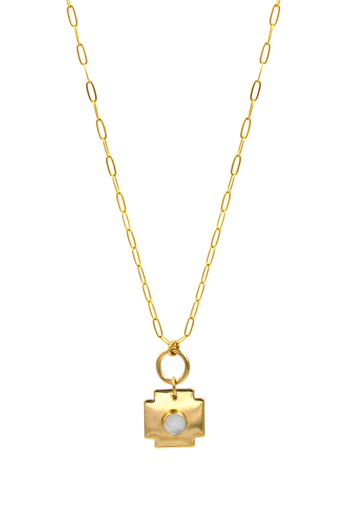 Square Mother of Pearl Necklace
