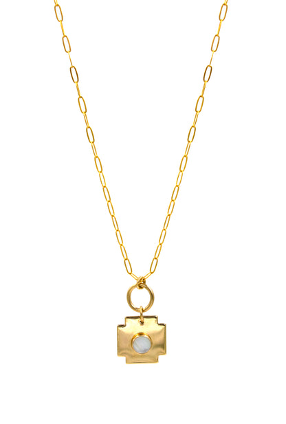 Square Mother of Pearl Necklace