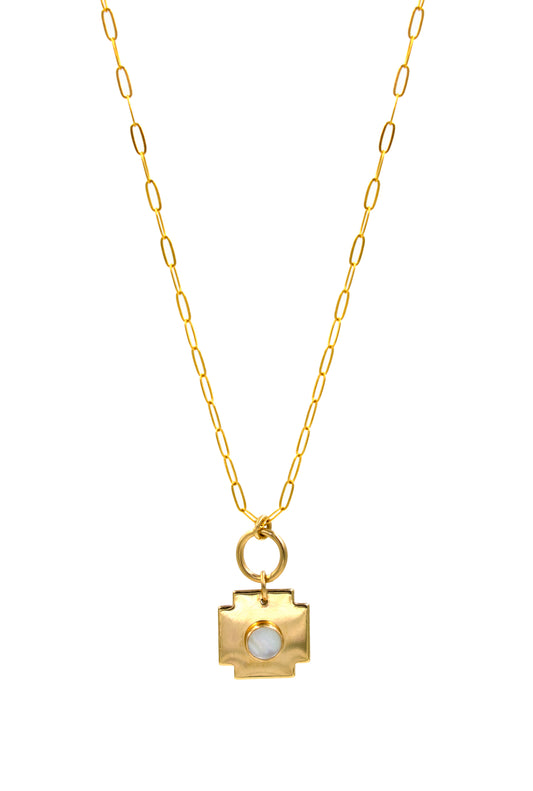 Square Mother of Pearl Necklace