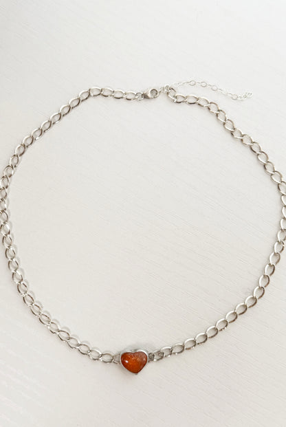 Sunstone Heart Necklace