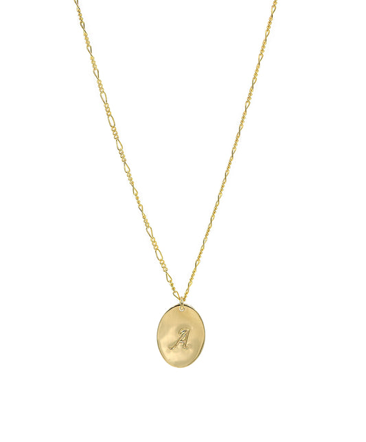 Oval Monogram Necklace Gold Filled