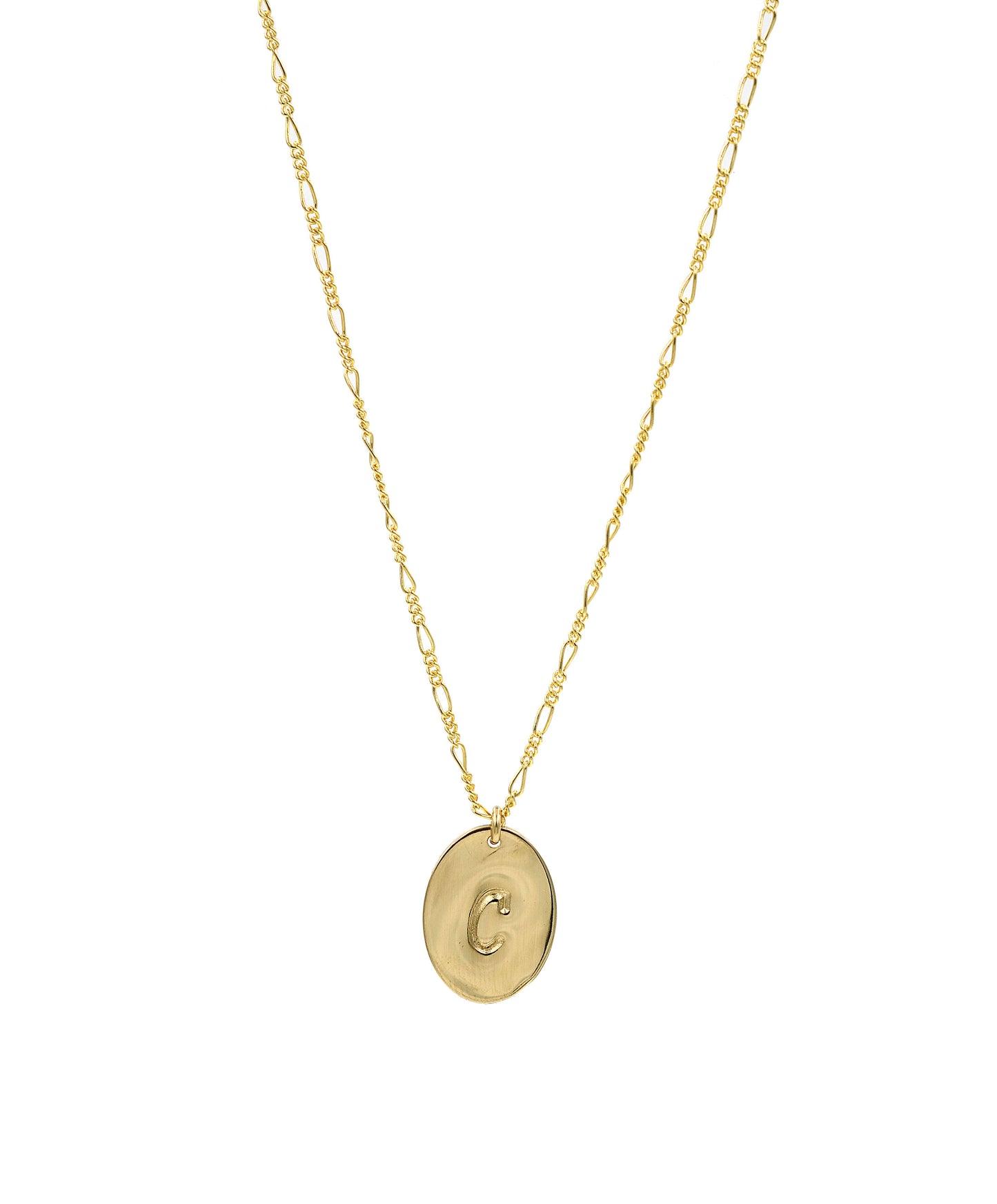 Oval Monogram Necklace Gold Filled