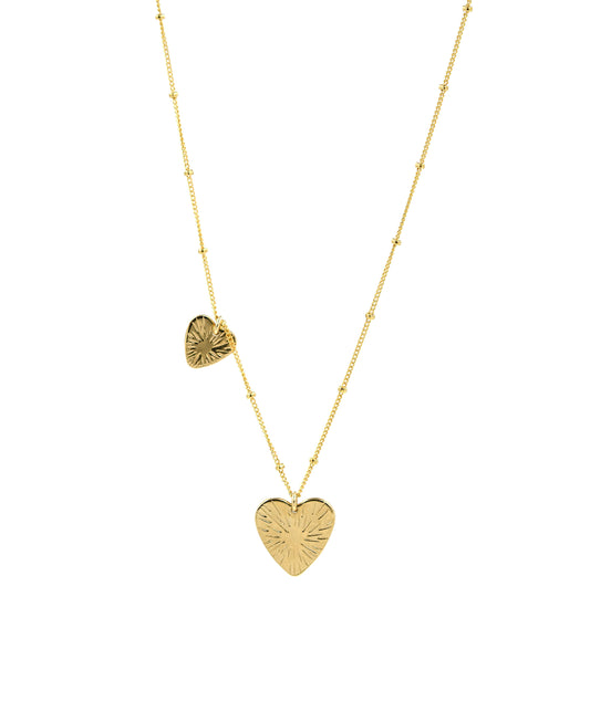 Double Burst Heart Necklace
