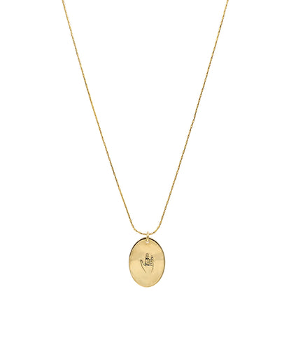 I Love You Sign Necklace Oval