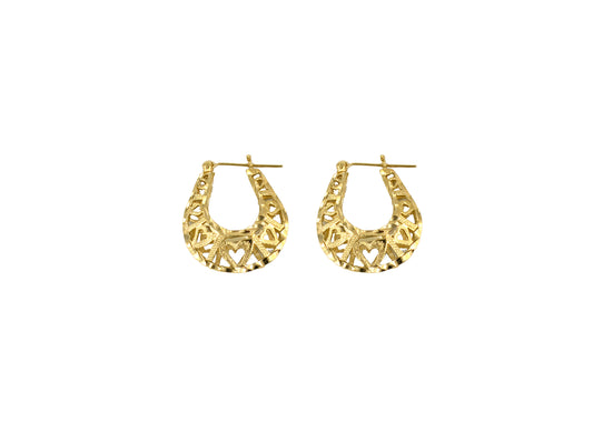 Queen of Hearts Filigree Hoops
