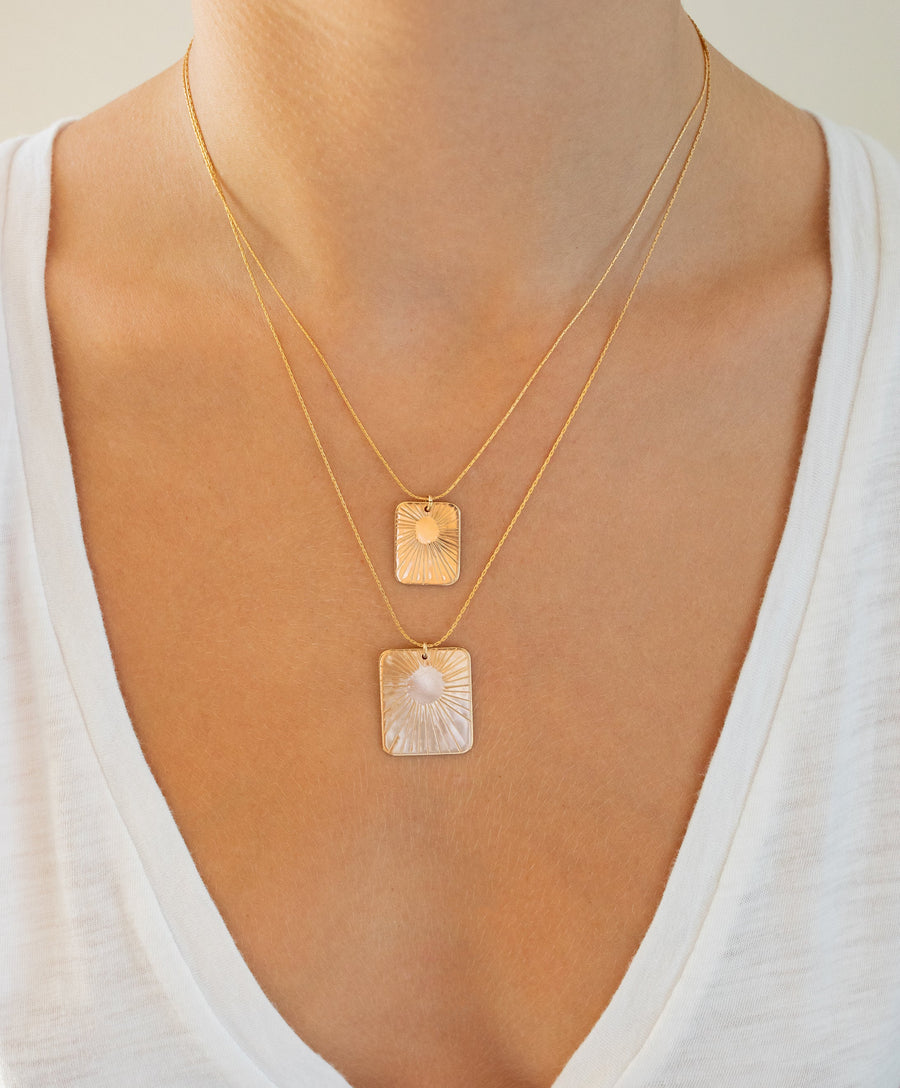 Large Glow Rectangle Necklace